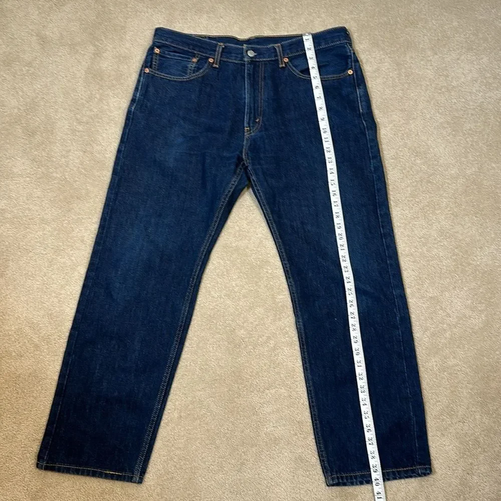 Levi’s 505 Men Blue Denim 100% Cotton Blue Regular Fit Jeans W36 L30